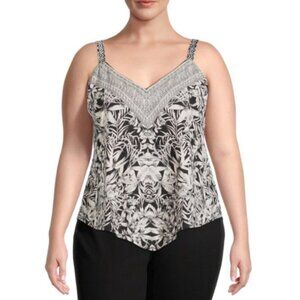 Romantic Gypsy Plus Handkerchief V Neck Floral Tank Top